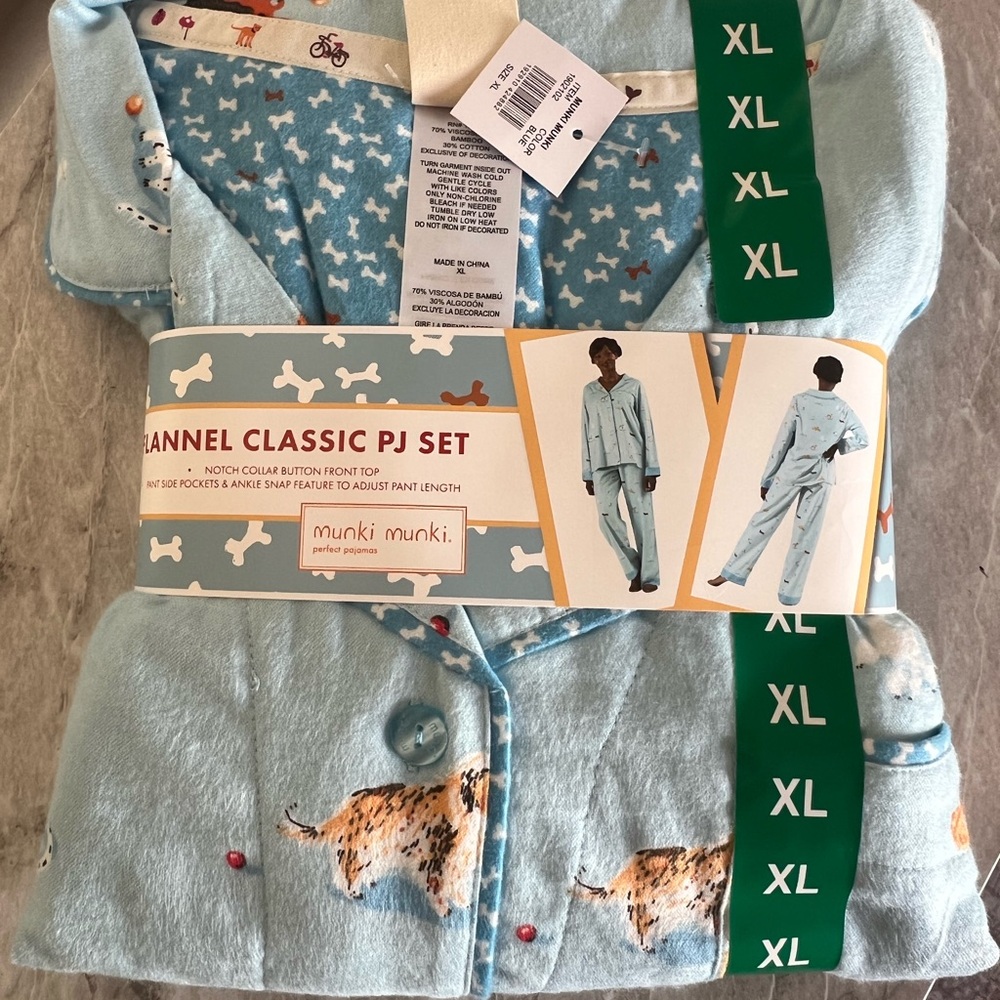 munki munki Light Blue women’s Pajama Set NWT XL size